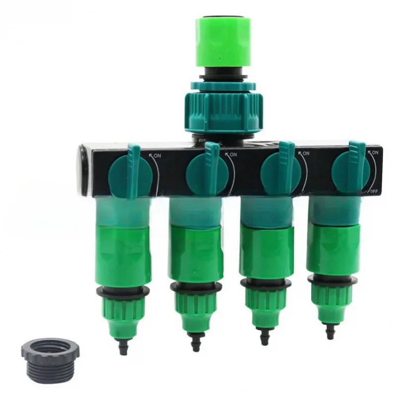 

2 Points Micro Spray Quick Connection One- Four Water Distributor Garden Irrigation 4-Way Faucet Hose Separator
