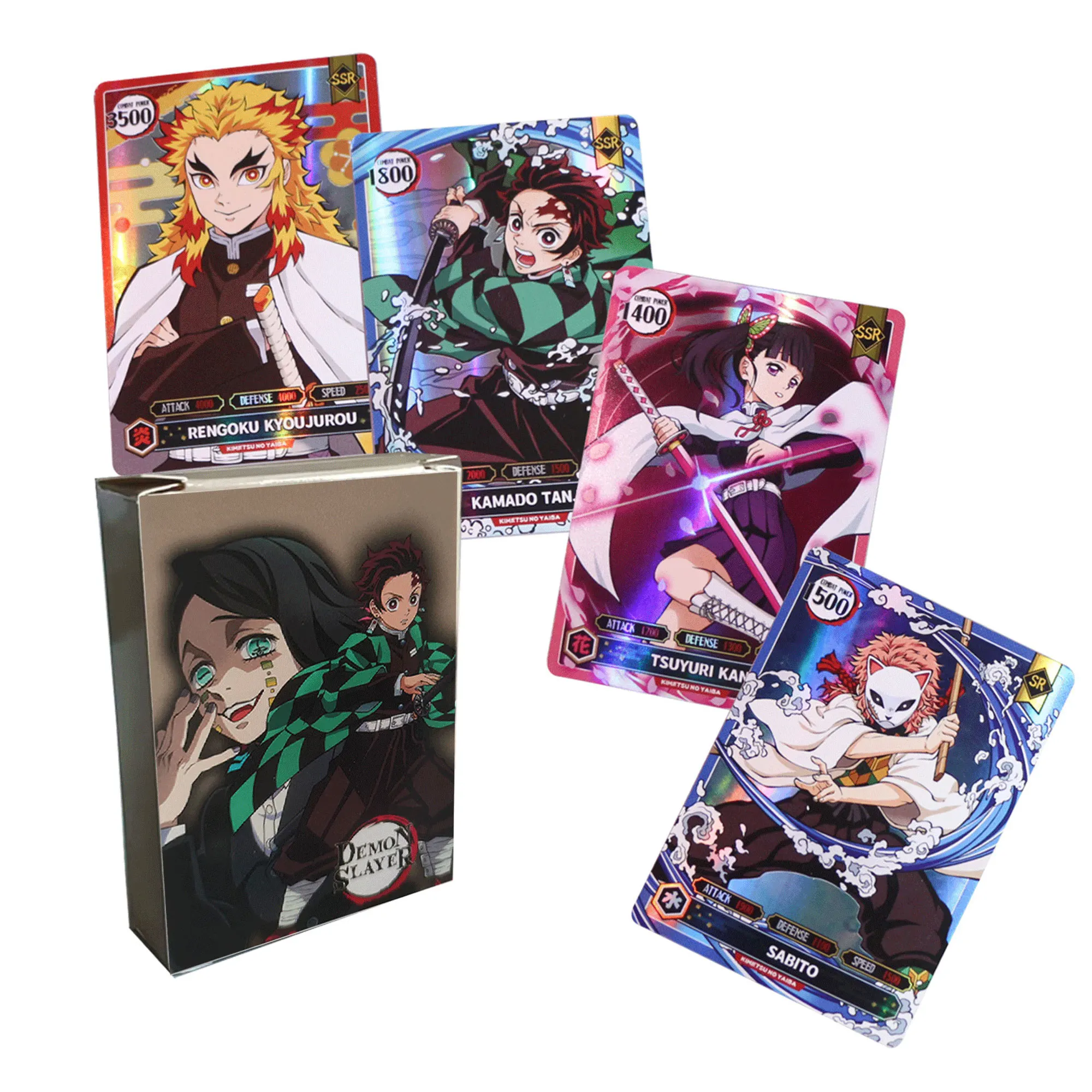 

50 шт. коллекционных ПВХ-карточек Demon Slayer: Kimetsu No Yaiba Glory Collection Edition, аниме-мультфильм, подходят для коллекционирования