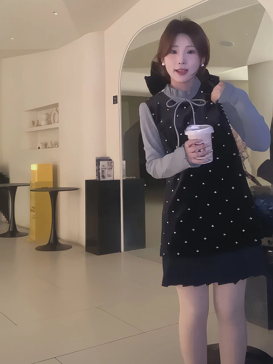 ربيع 2026 الكورية Sle الأزهار الدانتيل طوق irt تنورة سترة الدكتور قطعتين مجموعة المرأة Faion فرقة طويلة Sve بدوره تفعل...