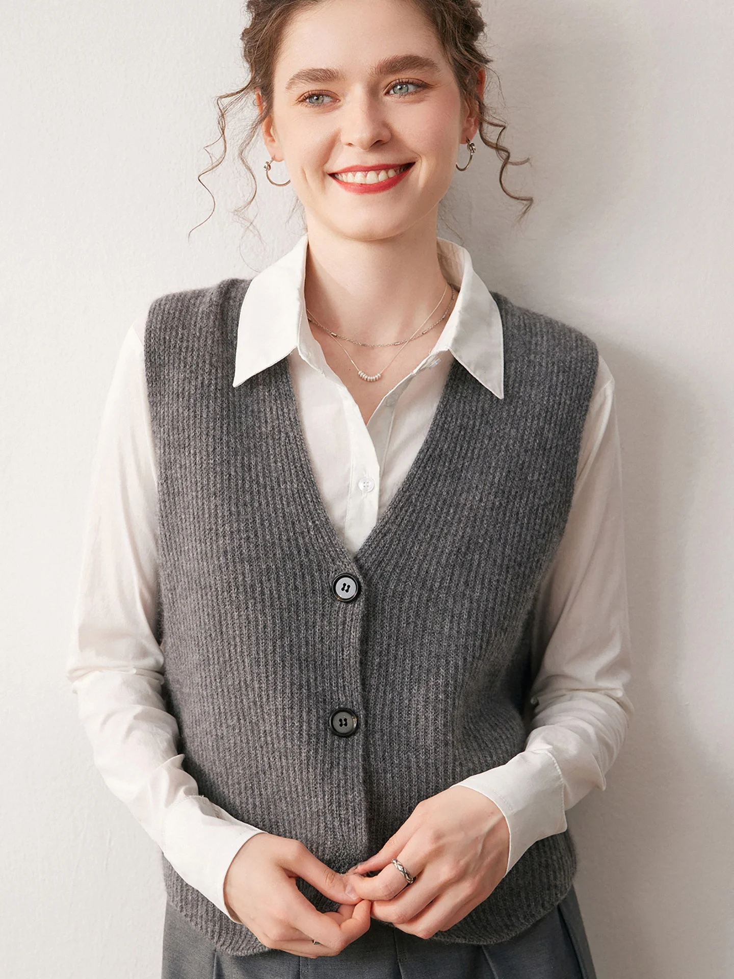 

Thiened Camere Knitted Vest Open Cardigan Women's oulder V-ne Warm Outerwear Korean Sle Loose Fit Regular Sve