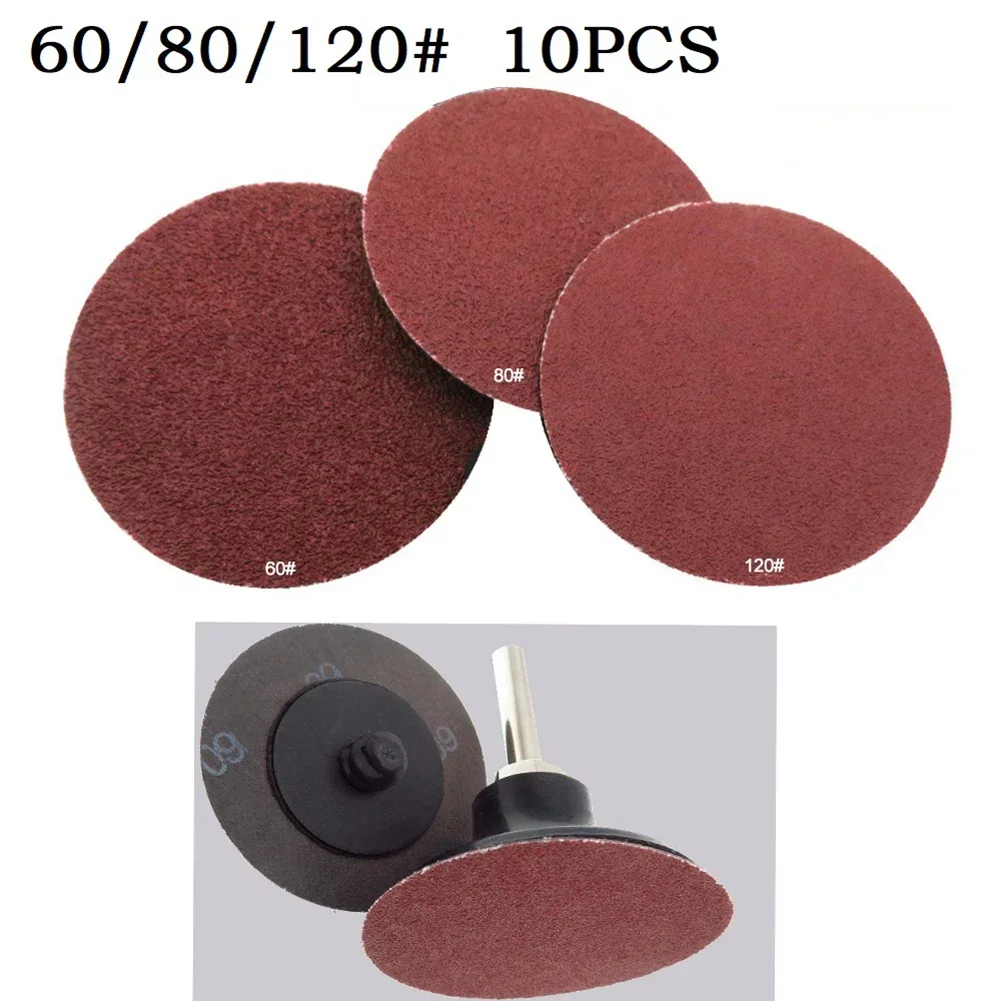 10pcs 2inch 50mm Sanding Disc Polishing Pad SanderPaper Disk Sander Paper Disk Grinding Wheel Abrasive Tools 60 80 100 120 Grit