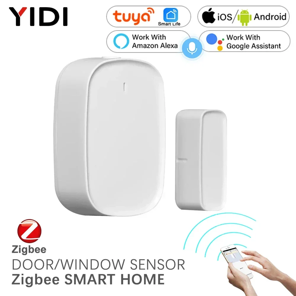 Sensor inteligente de detecção de porta e janela ZigBee Detectores ZigBee, aplicativo Tuya Smartl Life Tuya Home Controle Remoto com Alexa Google Home