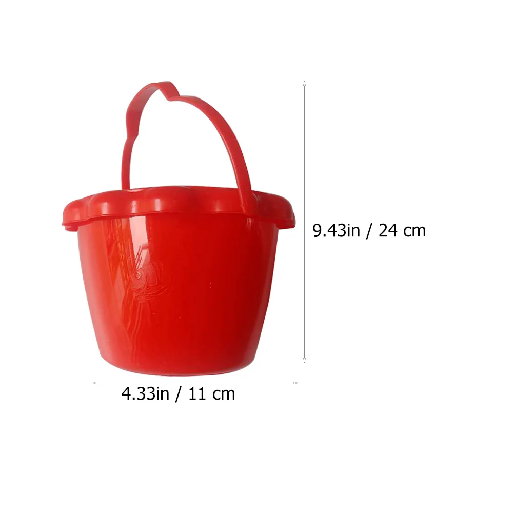 4 pcs Plastic Sand Buckets For Kids Durable Pp Material Smooth Handle Bright Colorful Design Play Sandbox Fishing