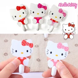 Hello Kitty Cartoon Sticky Hook Door Hanger Self Adhesive Wall Hanger Hat Racks Bathroom Towel Hook Home Decor Key Hanger Wall