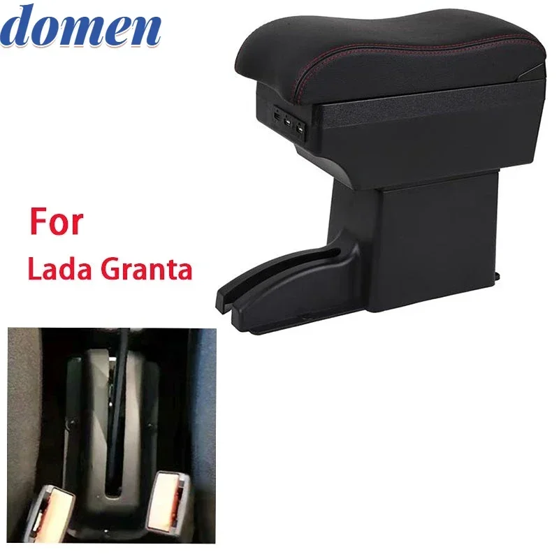 For Lada Granta Armrest For Lada Granta Car Armrest Box Central Storage Box USB Car Interior Accessories