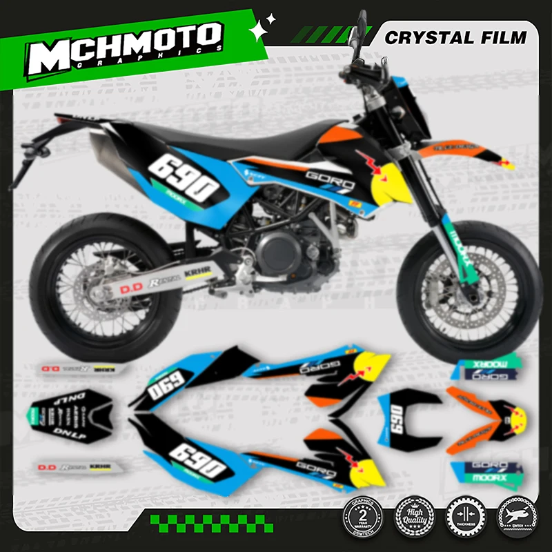 

MCHMFG Full Set Motorcycle Graphics Decals Stickers Kits For KTM SMC690 LC4 2008 2009 2010 2011