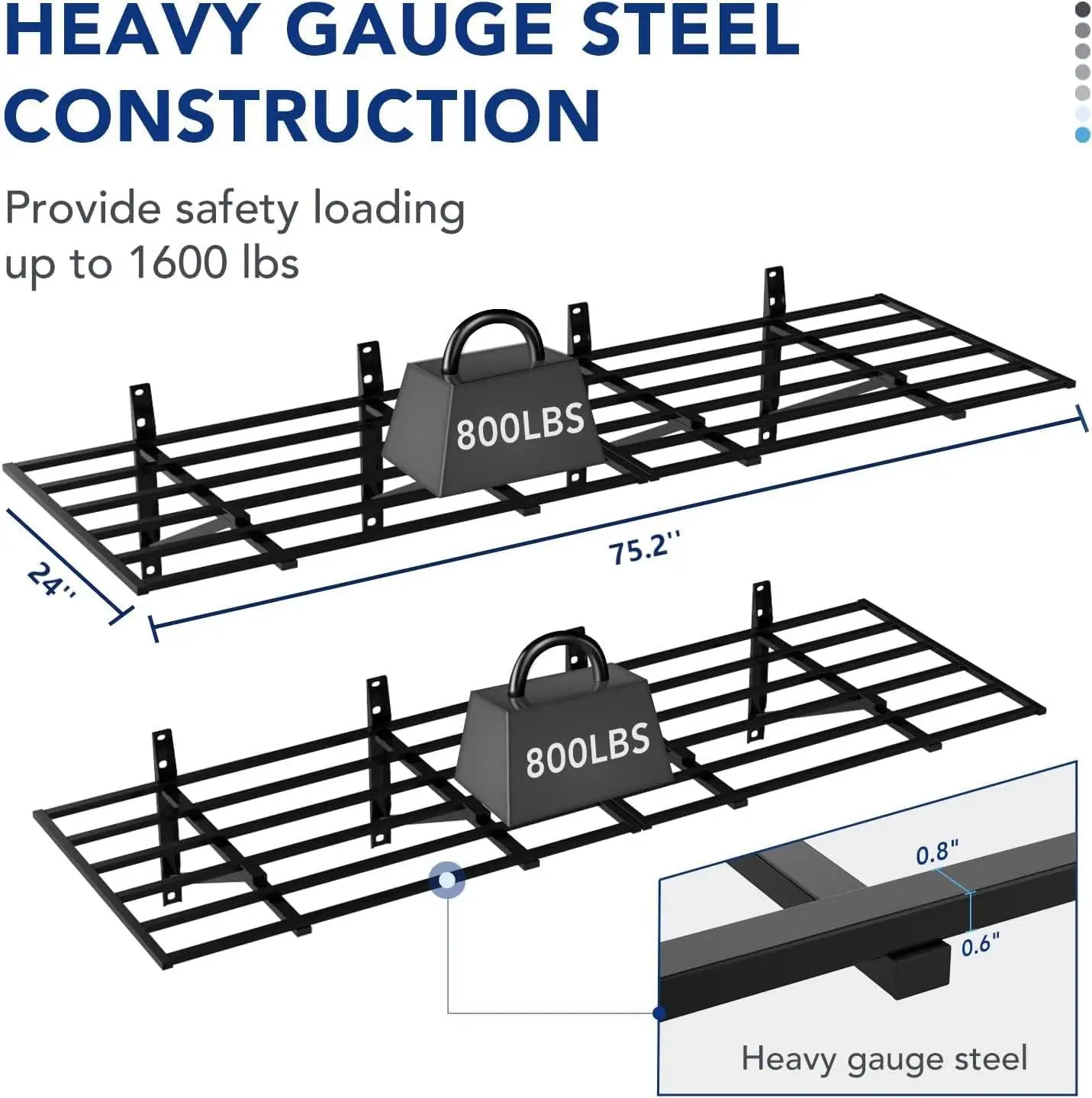 Prateleiras De Armazenamento De Garagem, Prateleira De Parede, Sistema De Organização, Heavy Duty, 2x6ft, 1600lbs Capacidade de Peso, 2 Pacote