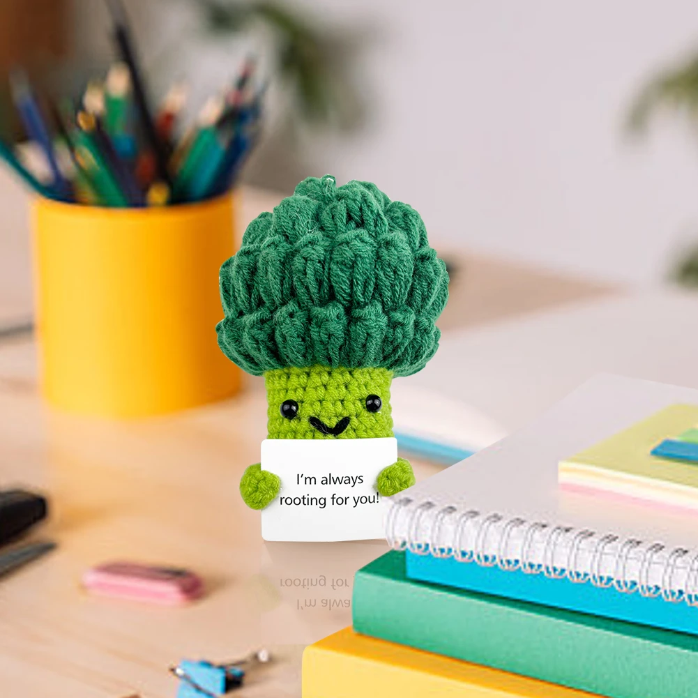 Positieve Energie Aardappel Knuffel Zak Handgestikte Handgemaakte Pluche Wollen Breien Pop Met Kaart Grappige Valentijnsdag Cadeau Interieur