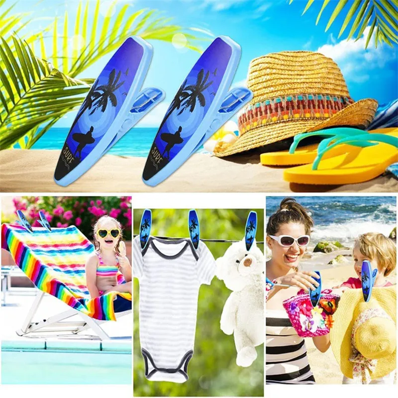 1PC Plastic Beach Towel Clips For Sunbeds Sun Lounger Animal Decorative Clothes Pegs Pins Large Size Drying Racks Retaining Clip