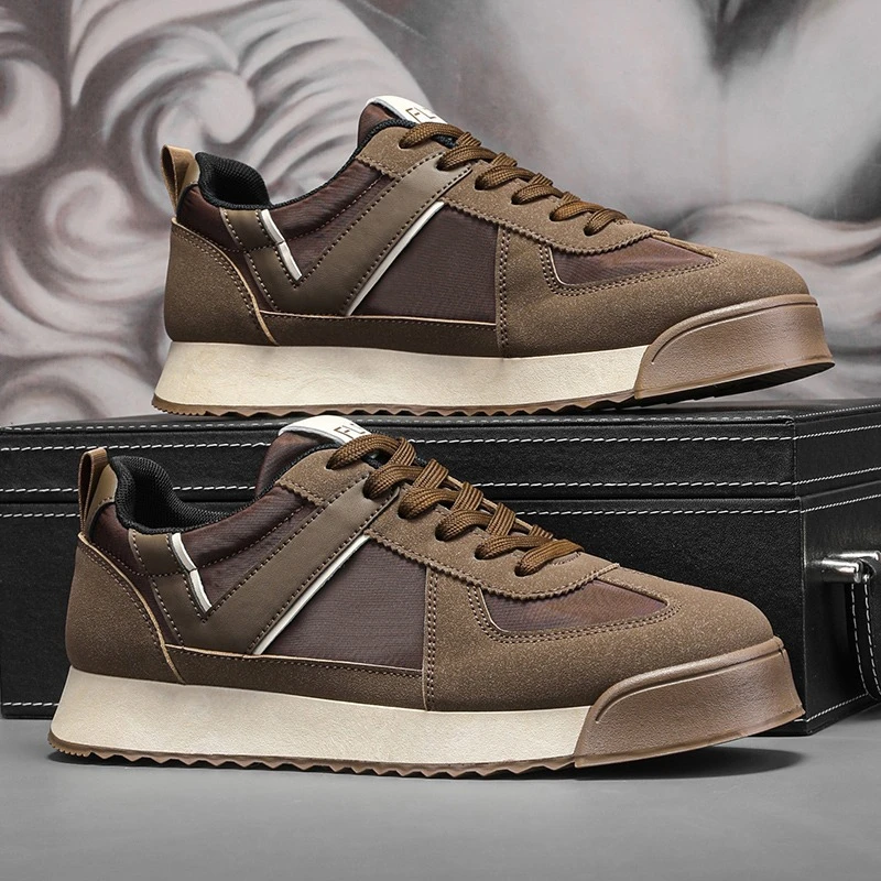 

Men's Four-season Large-sized Low-top Round-toe Color-blocked Soft-soled Comfortable Vulcanized Casual Walking Sneakers