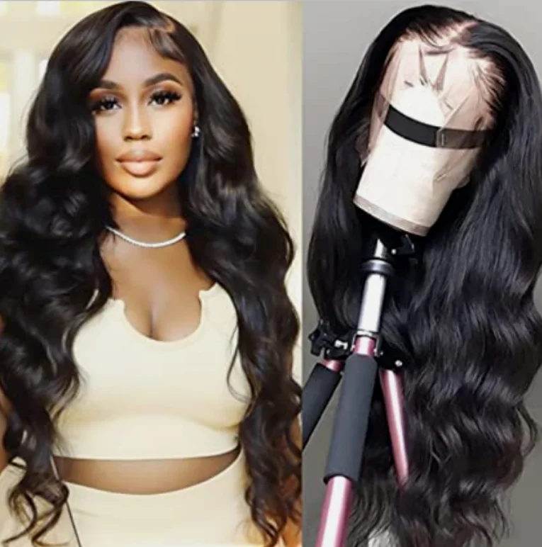 Remy Human Hair Wig Black Body Wave Lace Front T Part Wig For Black Women Daily