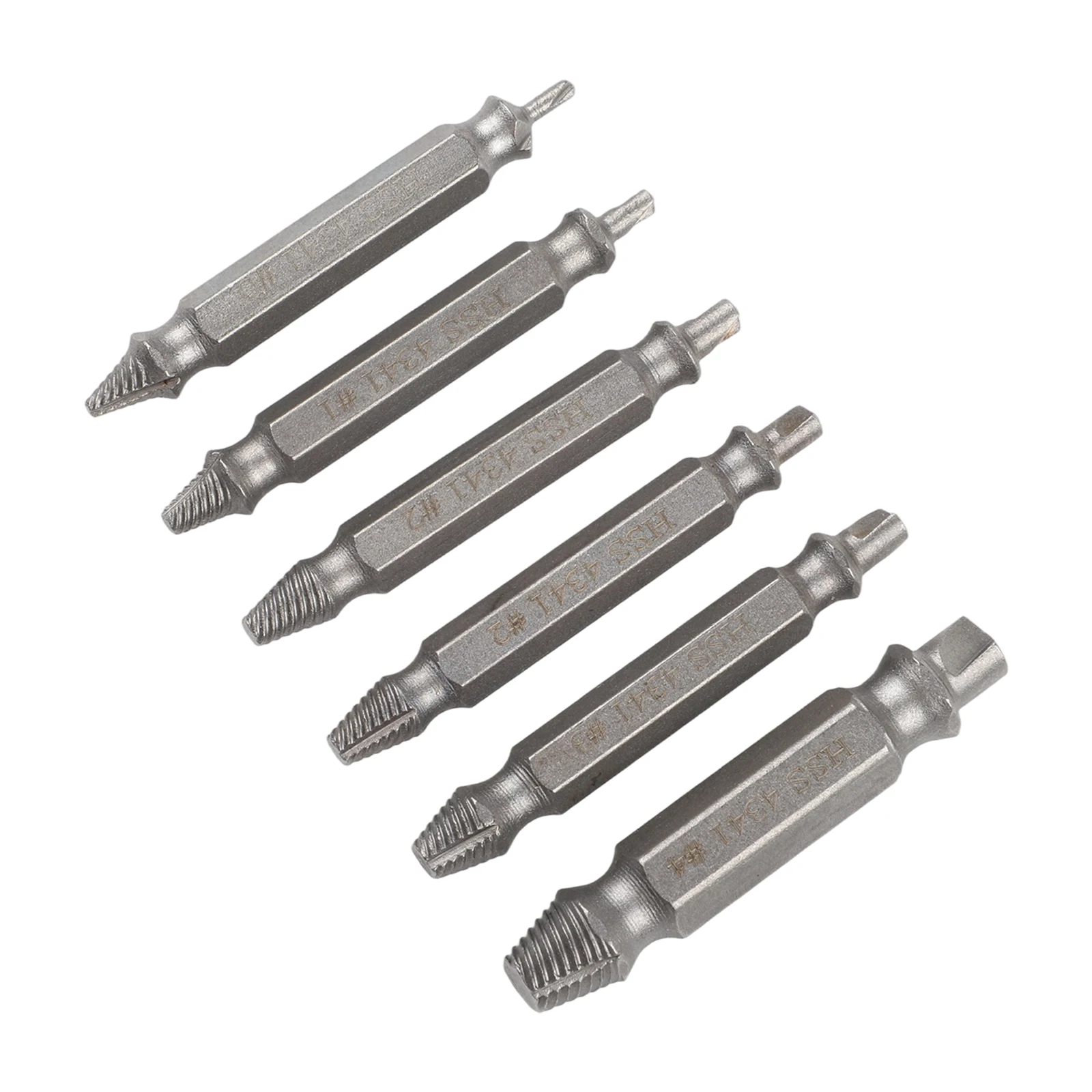 Broken Bolt Remover Tool Set 6PCS with Double-Ended HSS Extractors Designed for Use in Automotive and Mechanical Repairs