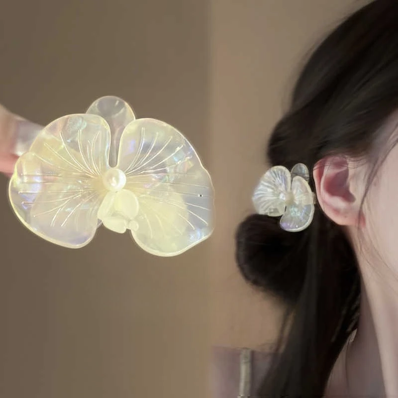 

Korean Style Orchid Hair Clips for Women Acetate Duckbill Clip Fashiona Versatile Wedding Party Hairpin Hair Style Accessories