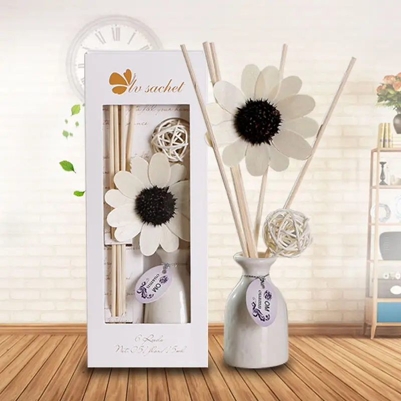 1pc Fresh Air Office Aromatherapy Sticks Fragrance Rattan Ball Reed Diffuser Set Sun Flower Gift Home Bathroom Decoration Set