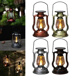 LED Solar Light Retro Kerosene Lamp Portable Solar Candle Light Flickering Flameless Outdoor Hanging Lantern Garden Decor