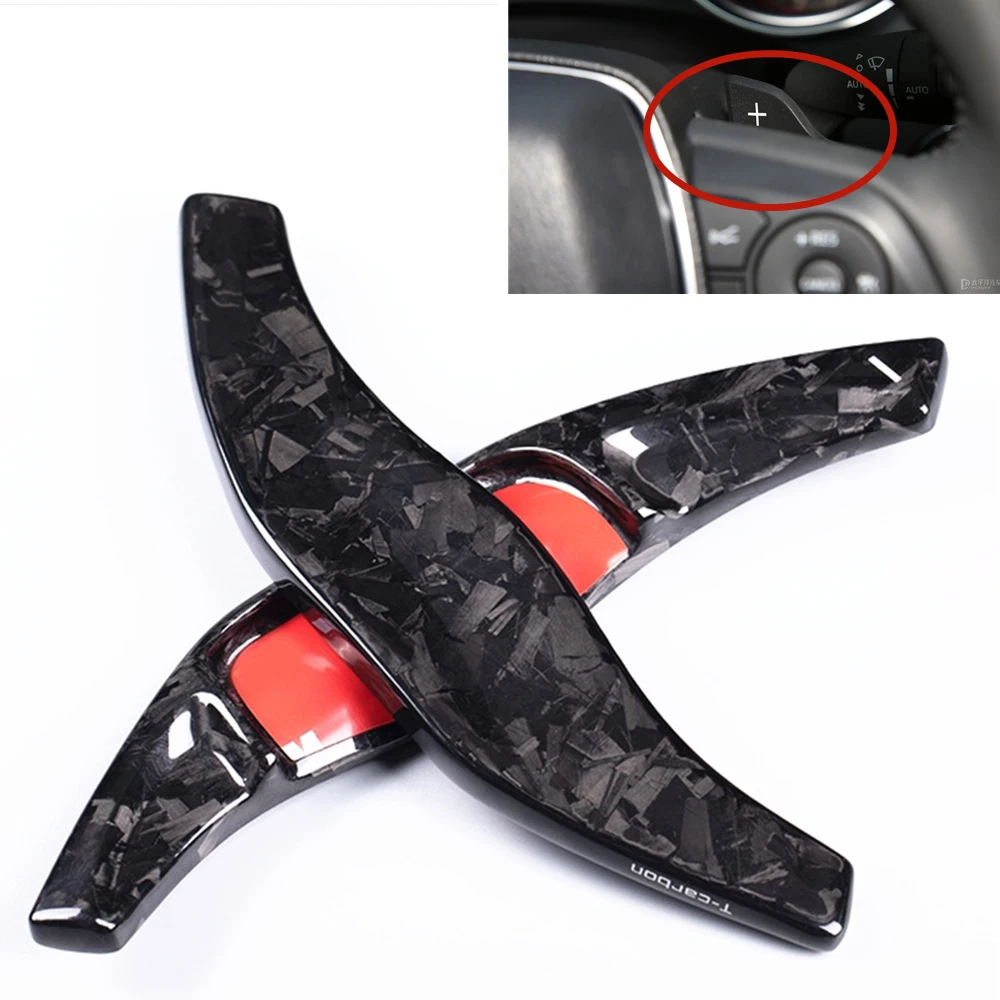 

Forged Carbon Fiber Gear Steering Wheel Shifter Paddle Extension Pad Cover For Toyota Camry RAV4 2018-2020