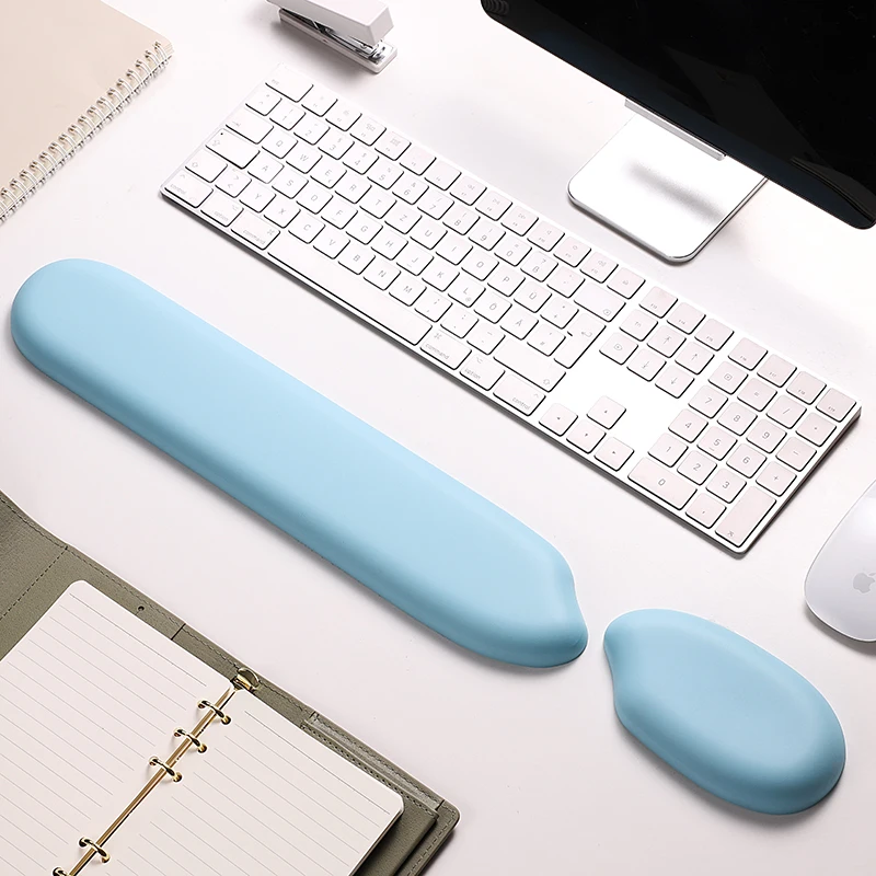 Memory Foam Keyboard Mouse Pad Wrist Rest Hand Support Set 3D Cute Kawaii Office Laptop Computer Gaming Mousepad Cushion Mat view 6