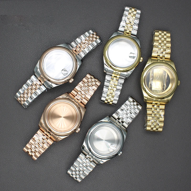 

40mm 36mm Luxury Watch Cases Watchband Parts Sapphire Glass For Seiko nh34 nh35 nh36,38 Miyota 8215 Movement 28.5mm Dial oyster