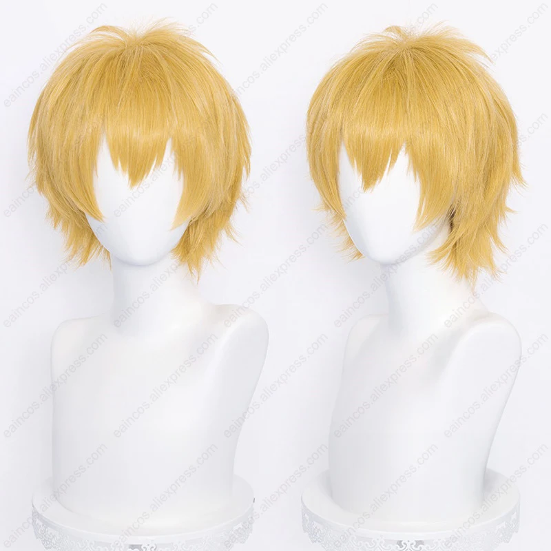 Anime Denji Cosplay Perücke 30 cm Hellorange Kurze Perücken Hitzebeständige Kunsthaar Halloween – Detail 2
