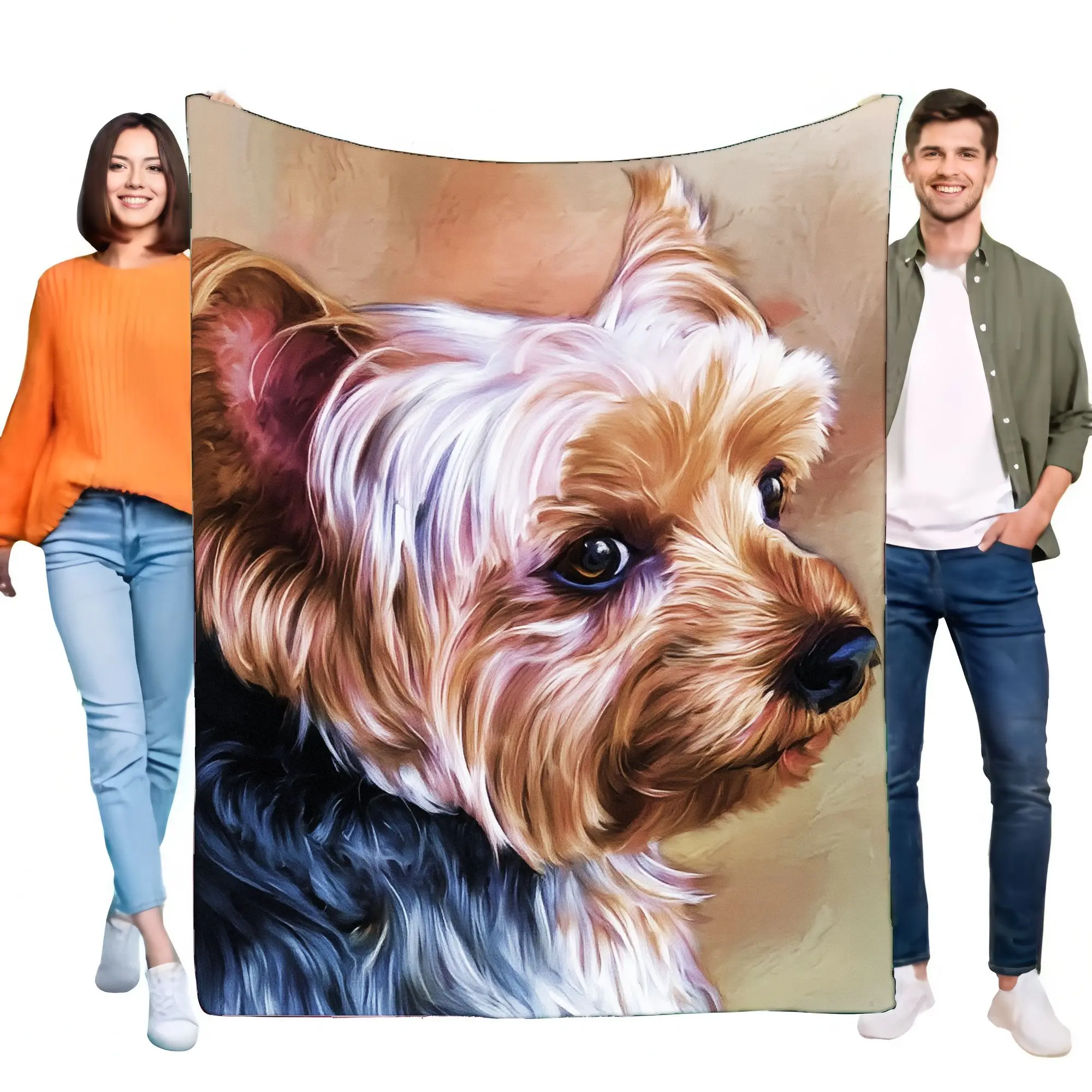 Cute Yorkshire Terrier Blanket Soft Fleece Throw Comfortable Pet Decor Gift for Dog Lovers Cozy Home Bedding Sofa Cover