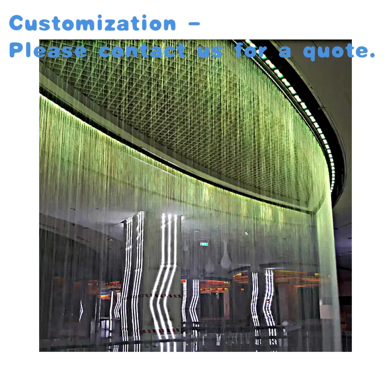 custom.Garden Fountain with LED Light Rain Curtain Feature Durable Metal Construction