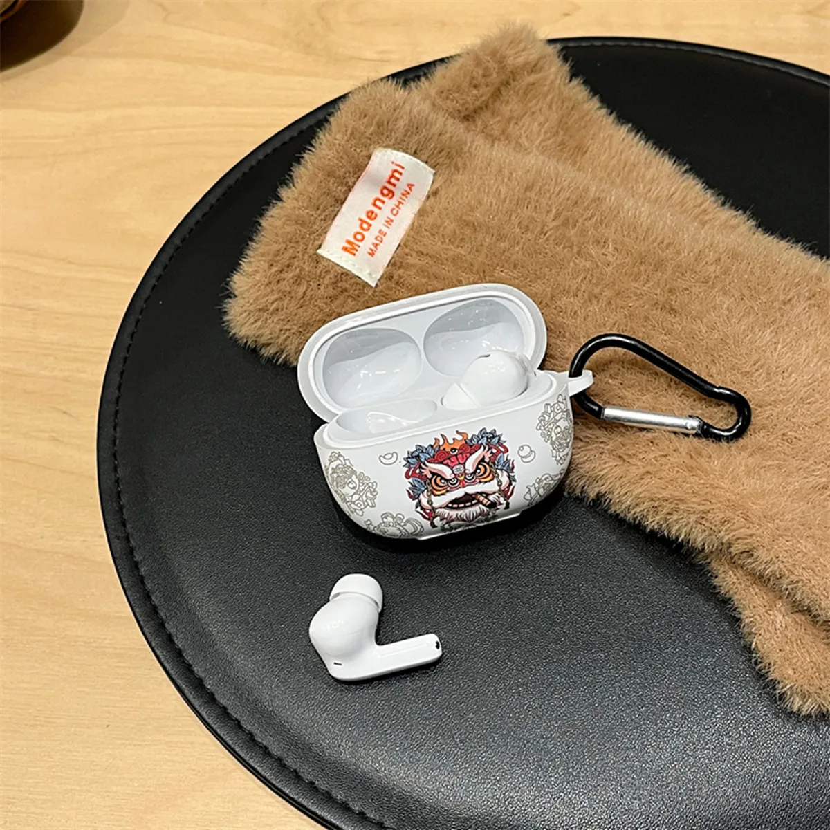 لطيف الكرتون مضحك قاسية الأسد كريستال ملصقات حقيبة سماعة الاذن ل Redmi Buds 5 برو/براعم 6 برو (2024) الغطاء الواقي مع هوك