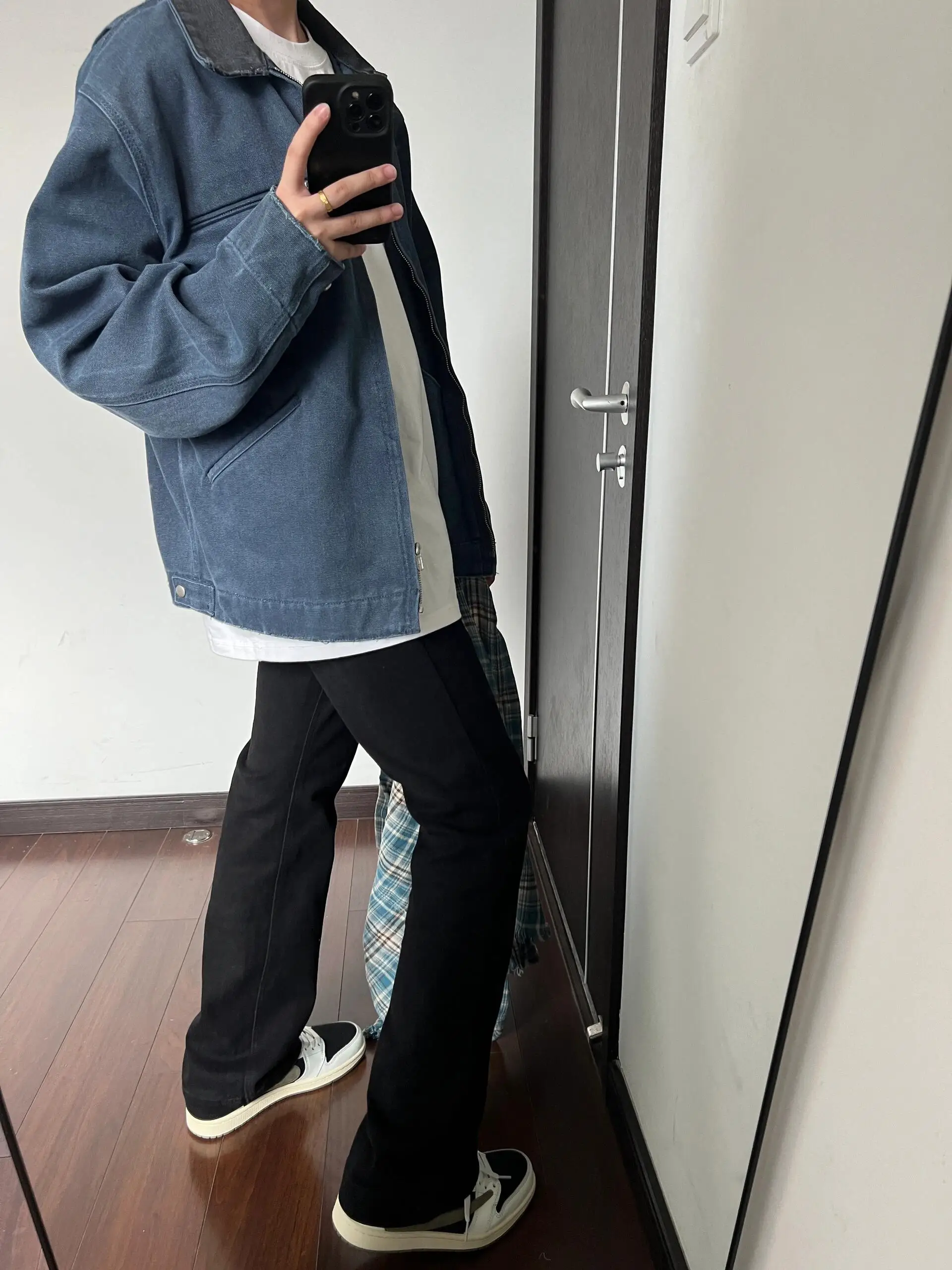 

Bla Haome Knife Jeans Men High Waist Slim Fit American High Street Sle Bell Bot Youth Trend Cotton Denim