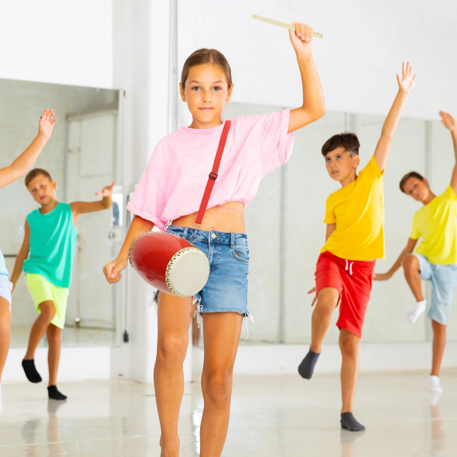 

1 Set Waist Drum Chinese Traditional Percussion Instrument Portable Hand Drum For Adults Children Performance Musical Instrument