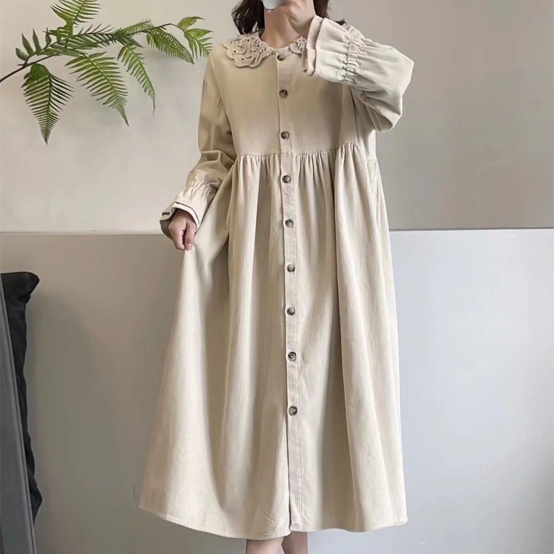 [مخزون جاهز] بلوزة نسائية عالية الجودة 100% قطن قميص فساتين مزدوجة التلبيب دمية تنورة موري الحلو سروال قصير فستان بزر أمامي