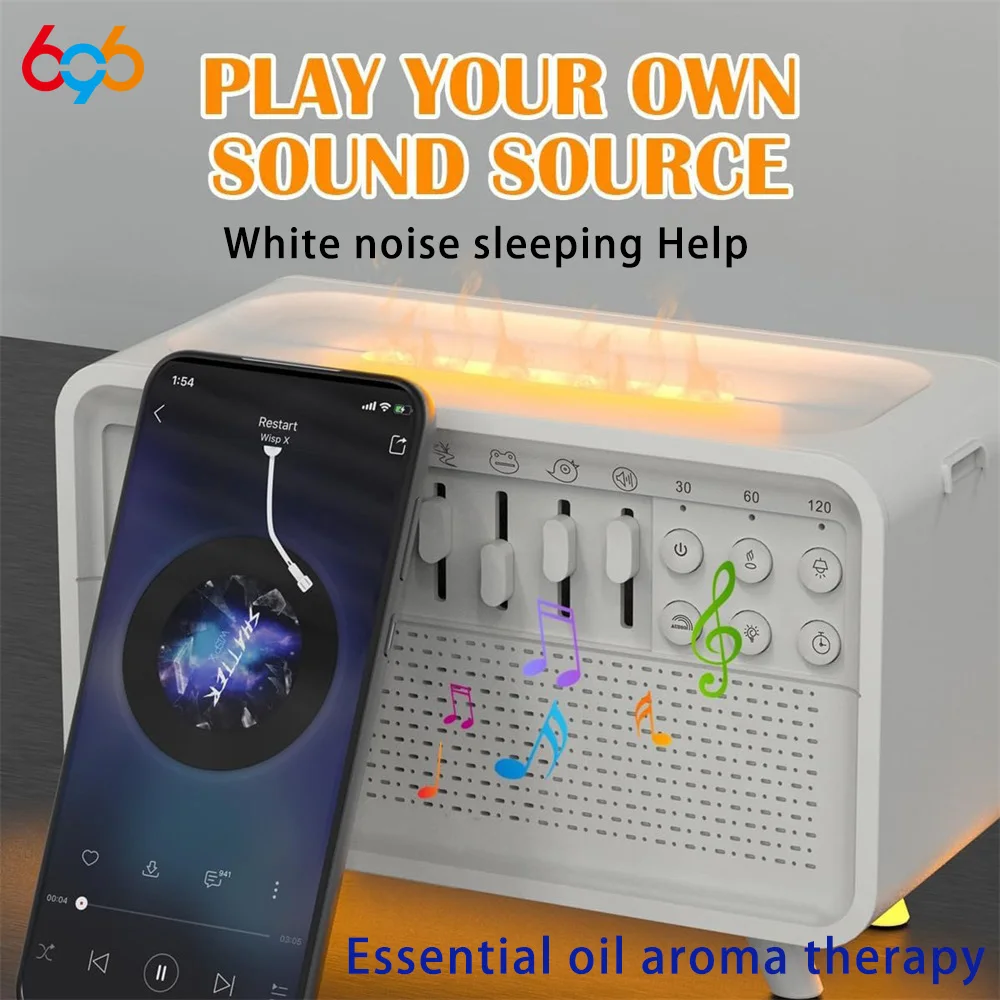 Multi Functional White Noise Sleep Monitor Aromatherapy Humidifier Blue Tooth Speaker Bedroom Night Light Sleep Aid Gift