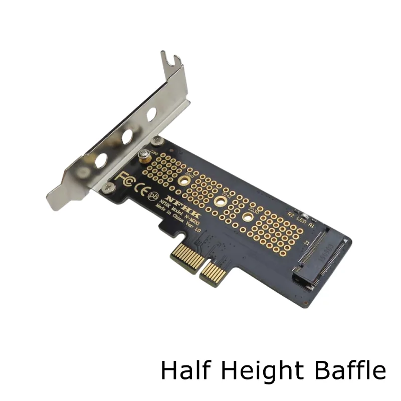 Half-height Full Height Bracket Baffle NVMe PCIe M.2 NGFF To PCIe X1 Adapter Card PCI-e 1x To M2 NGFF SSD 2280 2260 2242 2230