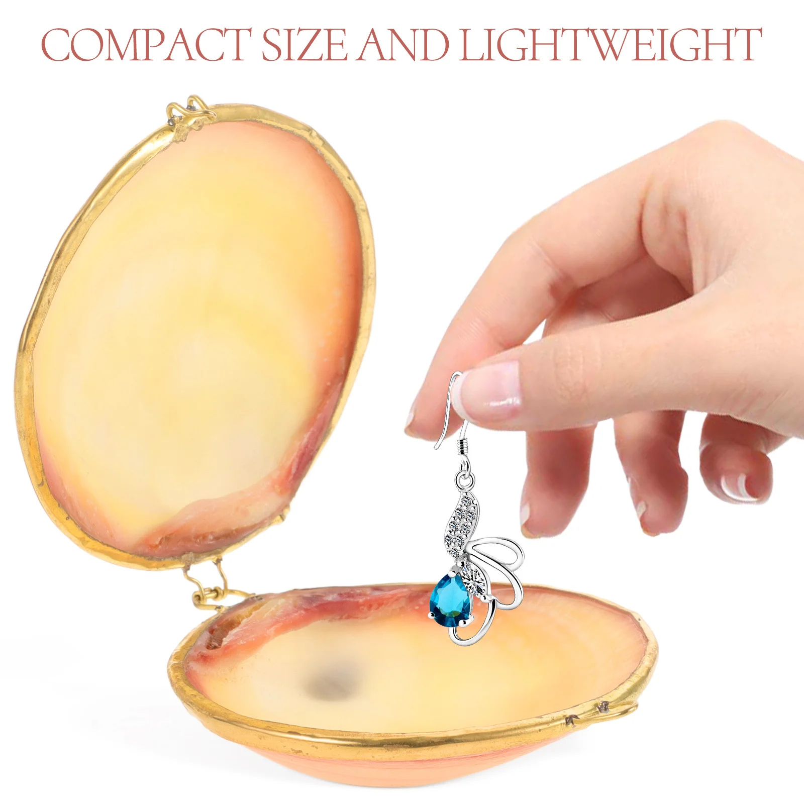 

Shell Jewelry Box Ring Holder Earrings Container Necklaces Bracelets Organizer Decorative Storage Tray For Home Dorm Jewelry