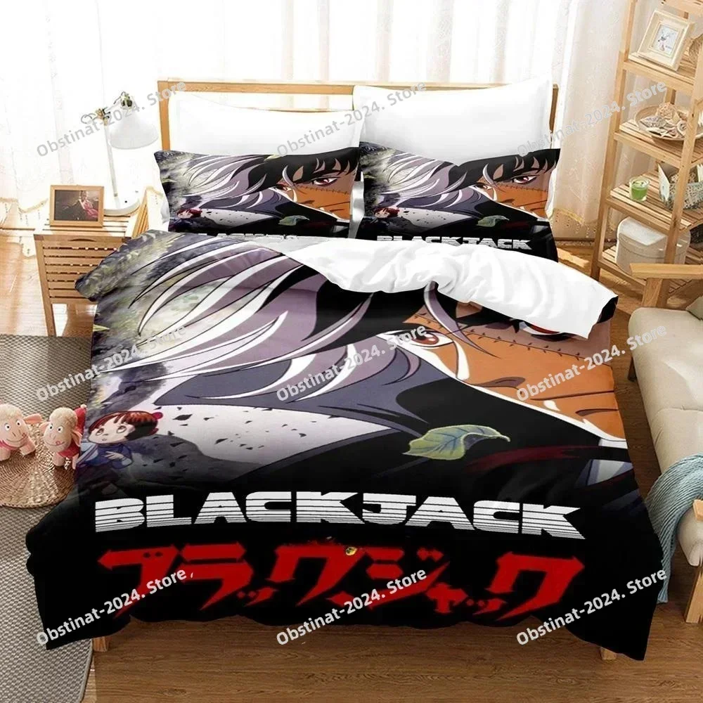 New Anime Young Black Jack Bedding Set Printed single Comforter Quilt Bed Cover Duvet Cover Pillow Case 3 Pieces Kids Adult Size