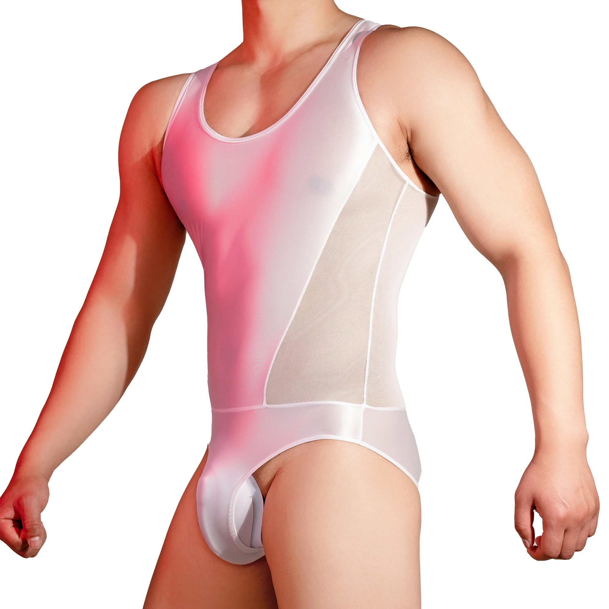 

Men Solid Color Jumpsuits Erotic One-pieces Underwear See Through Slim Bodysuits Sexy Breathable Rompers Elastic Leotard Pajamas