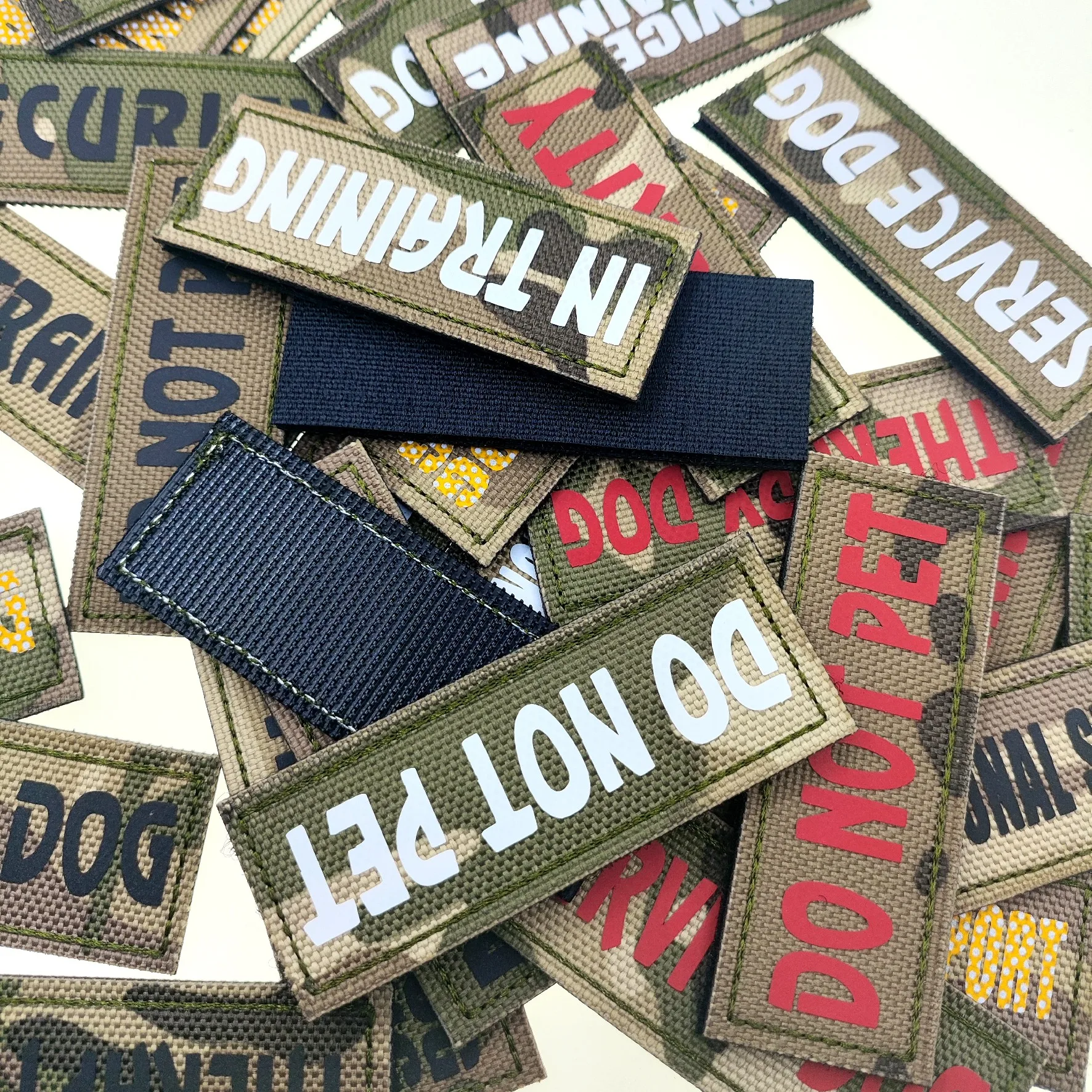 Camouflage Animal Vest Collar Training Service Dog Pet Strap Clothes Hook and Loop Micro Chapter Magic Patch