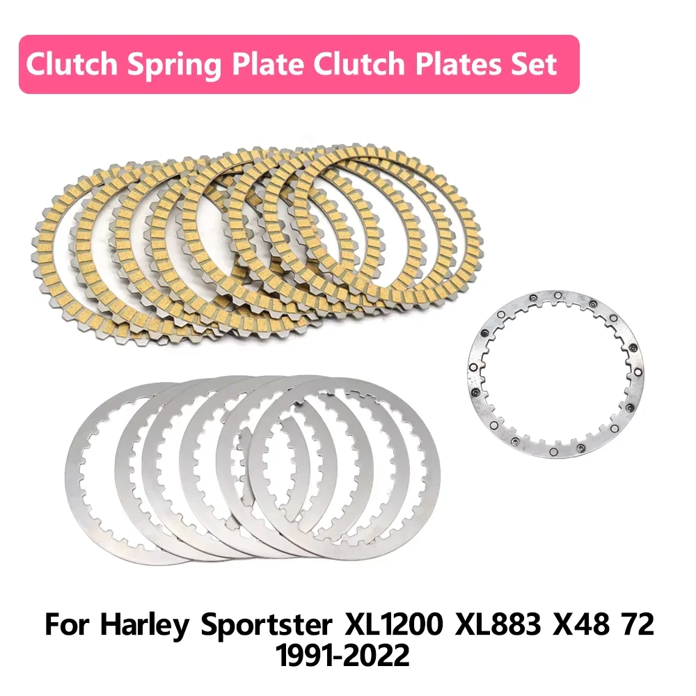

For Harley Sportster XL1200 XL883 XL 1200 883 X48 72 1991-2022 Motorcycle Clutch Friction Plates Clutch Spring Plate Kit