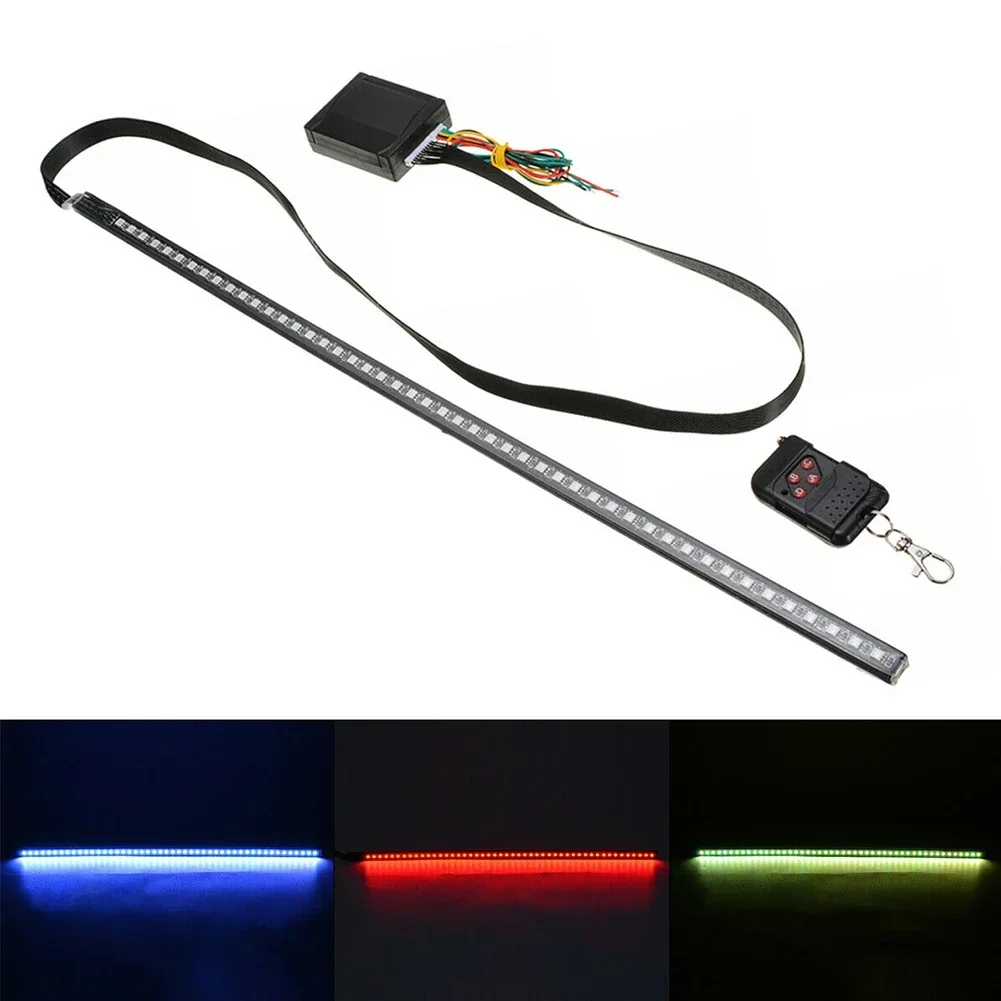 48SMD Automobile Middle Net Lamp 22inch 48LED RGB Car Scanner Knight Rider Strobe Flash Light Strip+Remote Car Lights