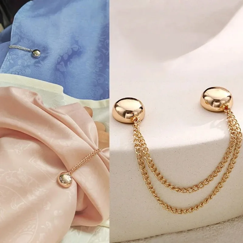 Magnetic Clothing Cuff Links Exquisite Chain Brooch Buckle Sew free Clothes Scarf Trouser Legs Sleeve Buttons Sewing Supply