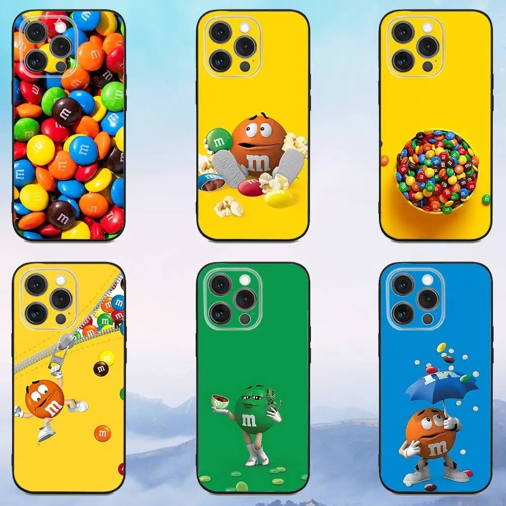 

M-M-S Chocolate B-Beans Phone Case For iPhone 16e,16,15,14,13,12,11,Pro,X,XS,Max,XR,Plus,Mini Soft Black Cover