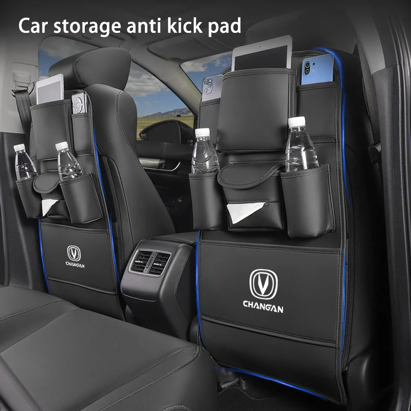 Car Seat Back Storage Bag All in one Car Backseat Organizer Hanging Bag Anti Kick Pad for Changan CS35 alsvi CS55 CS75 CS85 CS95