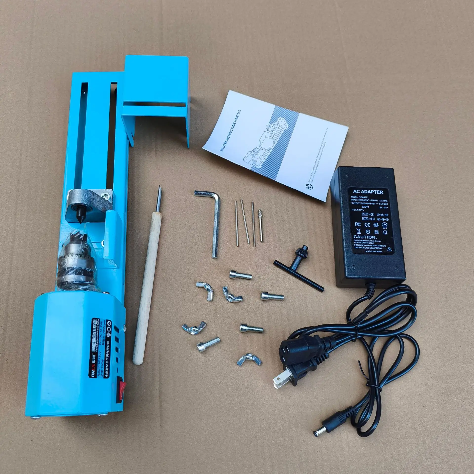 Mini Wood Lathe Machine Multi-Purpose Processing Diameter Turning Cutting Sanding Polishing Wood Professional Tool Accessories