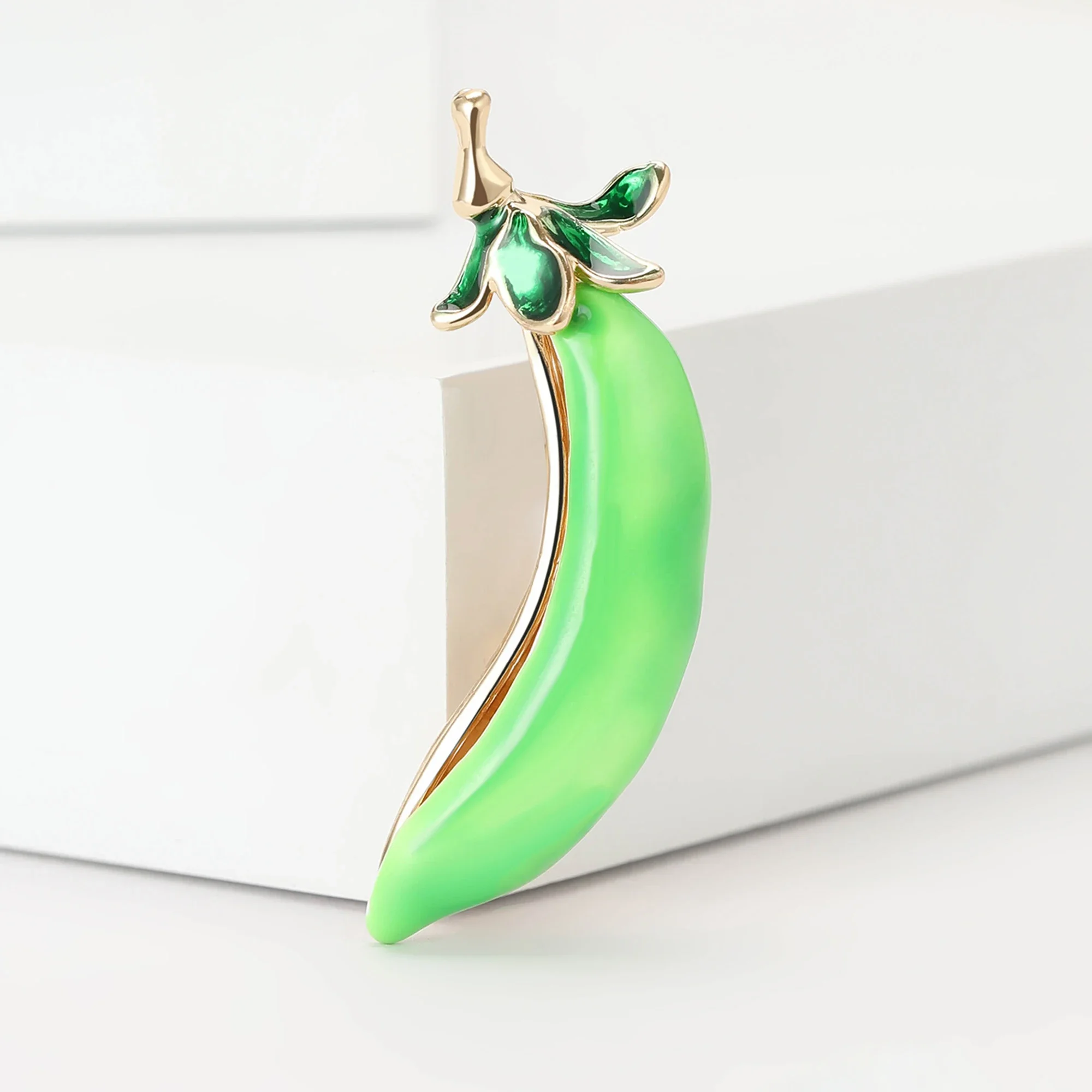 Enamel Pea Pod Brooches for Women Unisex Enamel Plant Vegetable Pins Event Party Backpack Decoration Clothes Accessories