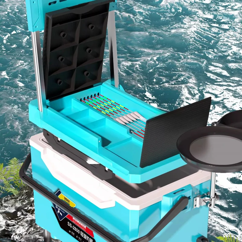 منظم تخزين صندوق أدوات صيد السمك متعدد الوظائف جديد، مجموعة كاملة من ملحقات معدات الصيد الترفيهية المحمولة #5