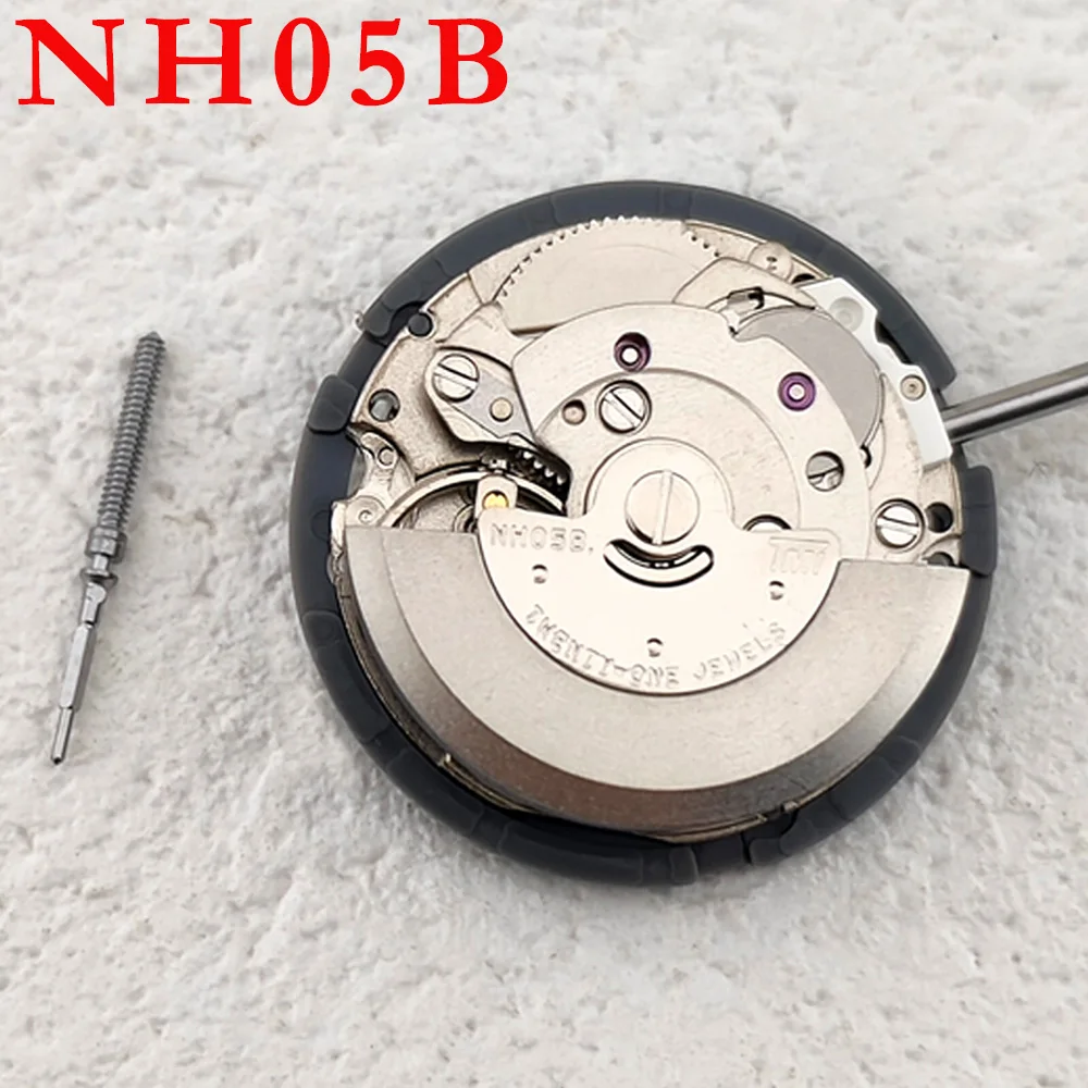 NH05 무브먼트 시계 액세서리 일본 오리지널 브랜드 뉴 NH05B 완전 자동 여성용 기계식 무브먼트 싱글 캘린더