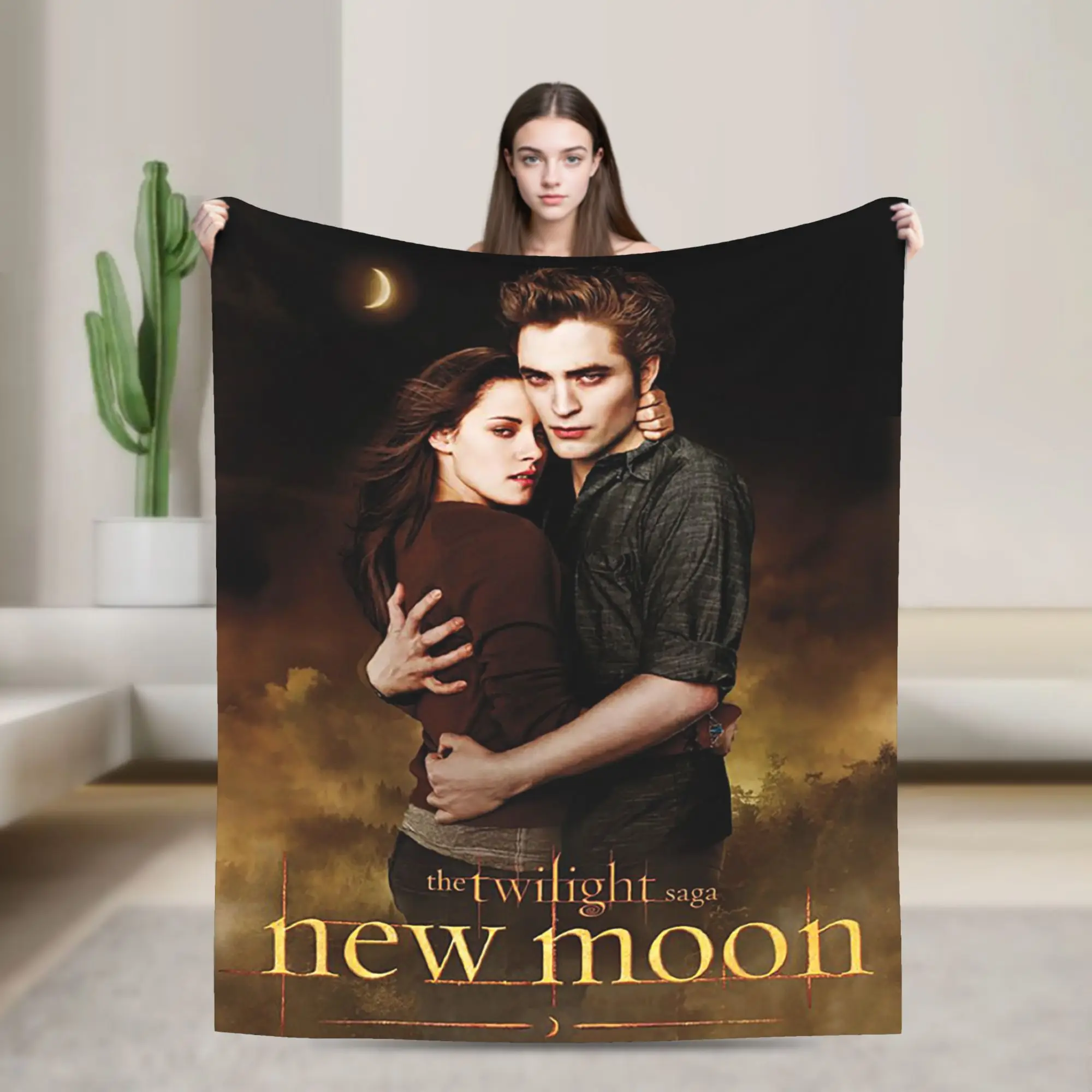 The Twilight Saga New Moon Blanket Flannel Summer Edward Bella Portable Warm Throw Blankets for Bedding Bedroom Bedspreads