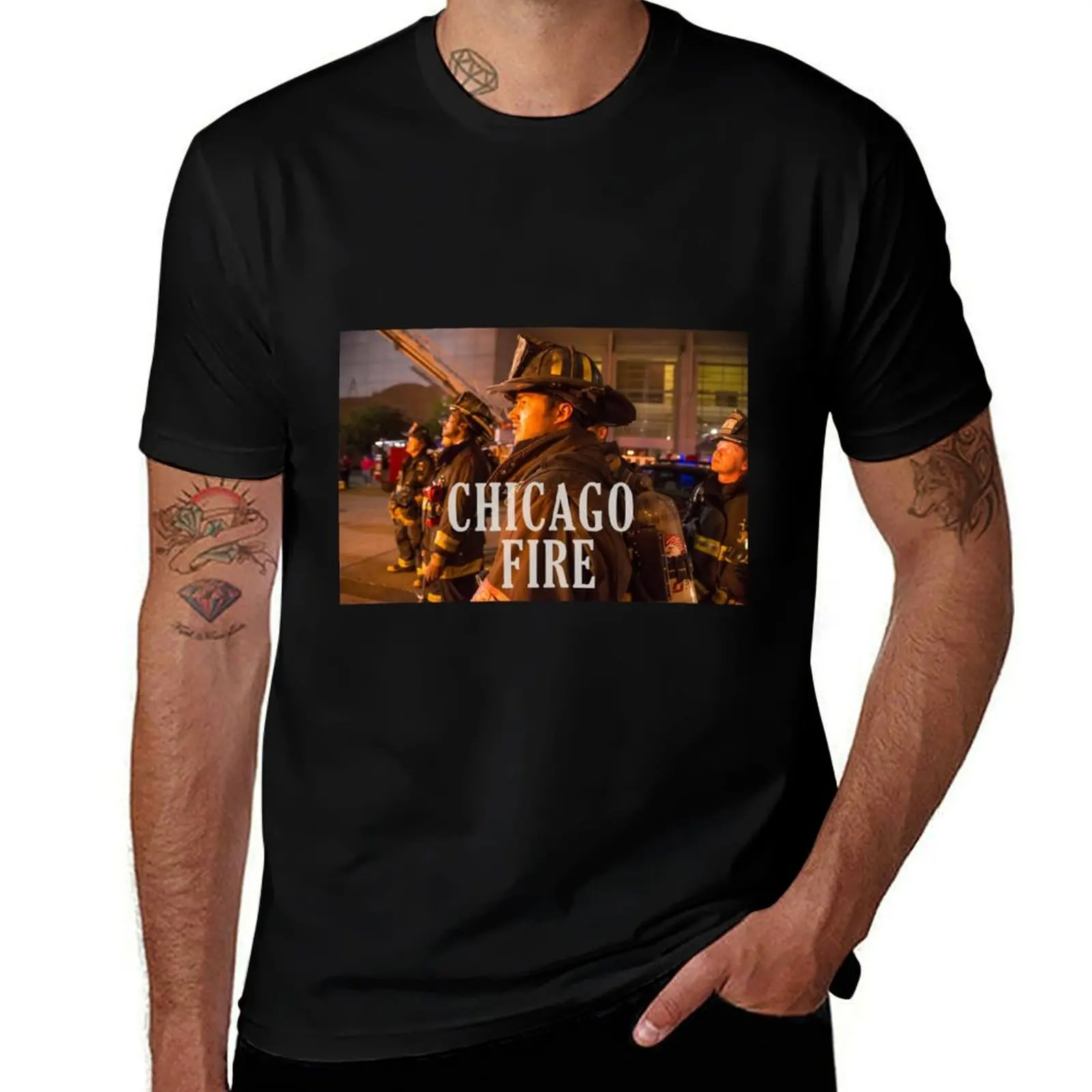 

Chicago Fire Fighters T-Shirt t shirts cotton 100% t shirt man cotton T-Shirt