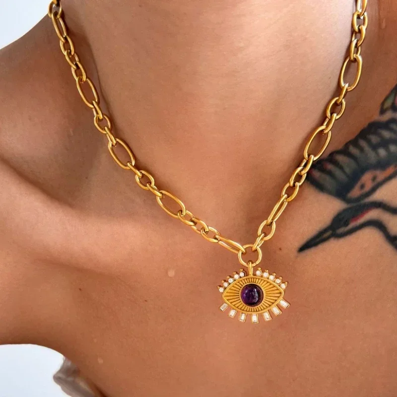 Modern Jewelry European and American Design Eye Styling Pendant Necklace For Women Female Gifts Hip Hop Accessories Hot Selling