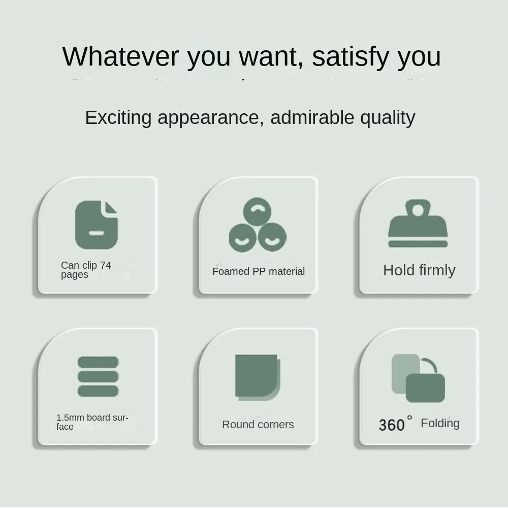 Clipboard A4 File Folder Data Storage Hangable with Straps A4 Writing Pad Vertical Horizontal A4 Board Clip Profile