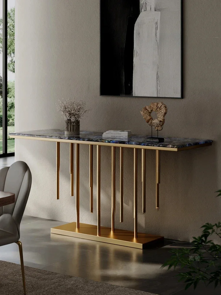 Light Luxury Microcrystalline Marble Hallway Table Italian Semicircle Modern Simple Wall Entrance Hall End View Table