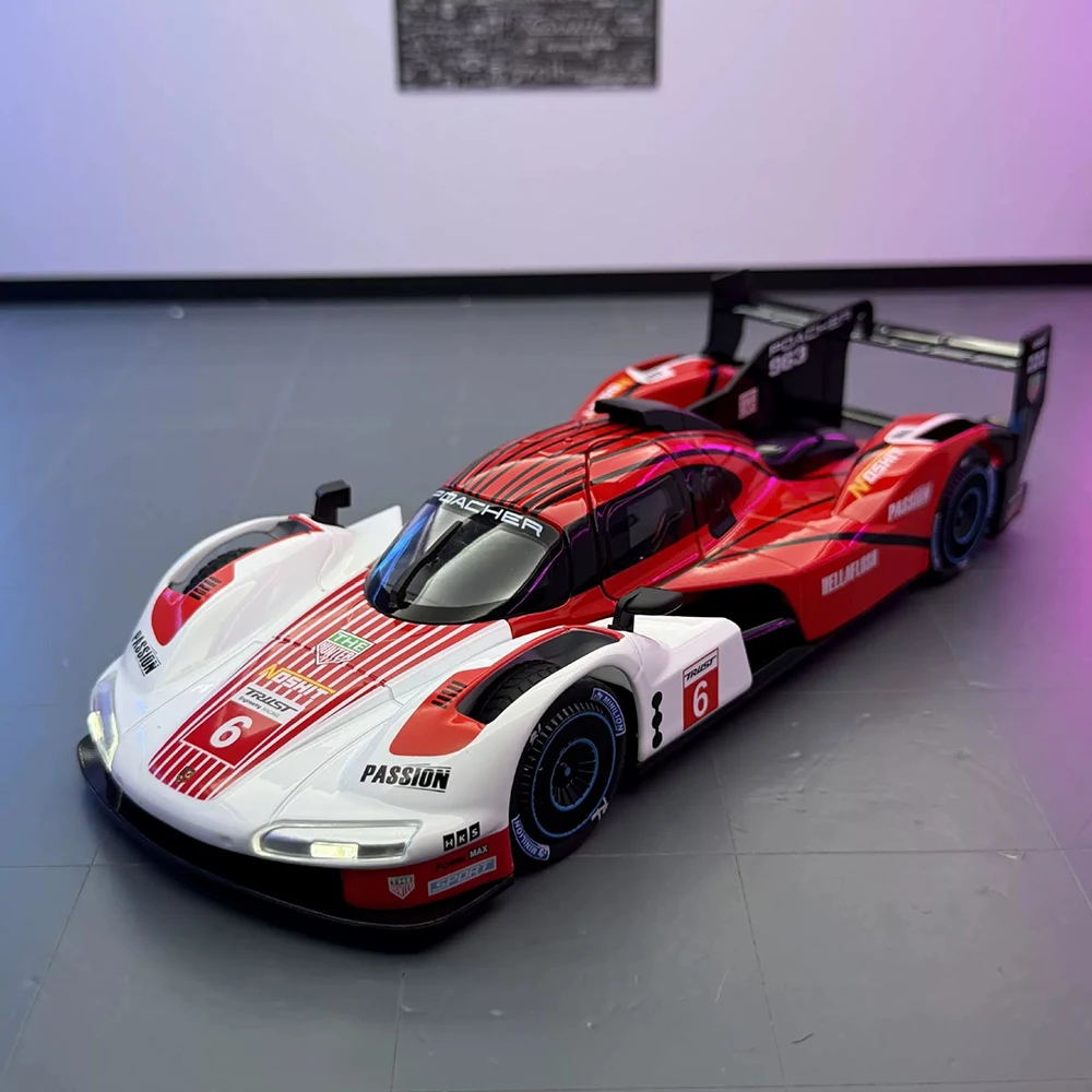 1:22 Scale 963 MC20 Miniature Alloy Sports Car Diecast Model Toys Sound Light Pull Back Doors Opened Vehices Desktop Decoration